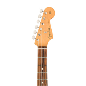 Fender Noventa Stratocaster Electric Guitar, PF FB, Crimson Red Transparent