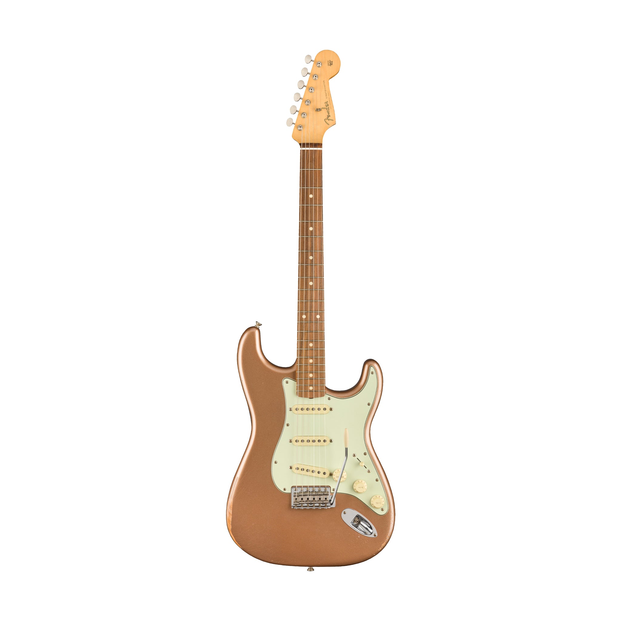 Fender Vintera Road Worn 60s Stratocaster Electric Guitar, PF FB, Firemist Gold