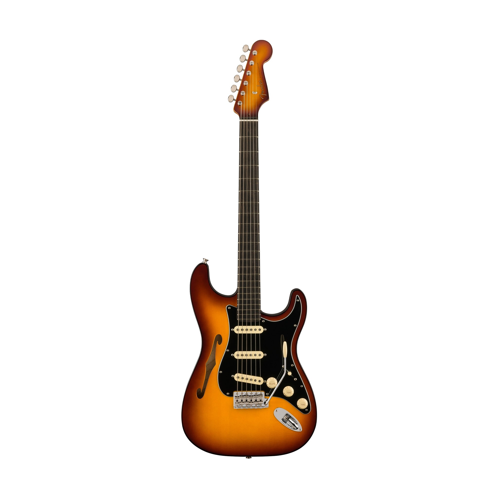 Fender Limited Edition American Suona Stratocaster Thinline Electric Guitar, Ebony FB, Violin Burst
