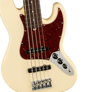 Fender American Professional II 5-String Jazz Bass Electric Guitar, RW FB, Olympic White