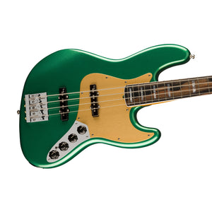 Fender FSR American Ultra Jazz Bass Guitar, Ebony FB, Mystic Pine Green