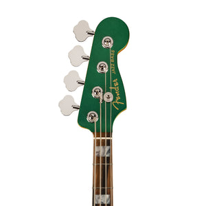 Fender FSR American Ultra Jazz Bass Guitar, Ebony FB, Mystic Pine Green
