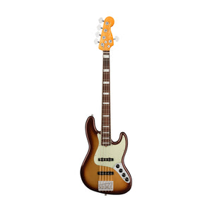 Fender American Ultra 5-String Jazz Bass Guitar, RW FB, Mocha Burst