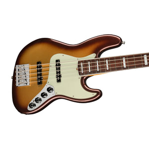 Fender American Ultra 5-String Jazz Bass Guitar, RW FB, Mocha Burst