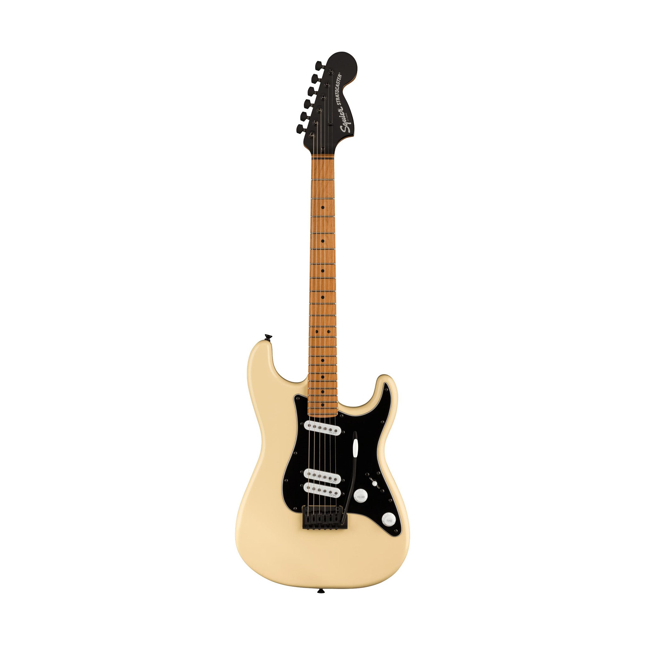Squier FSR Contemporary Stratocaster Electric Guitar w/Special Roasted Maple Neck, Vintage White