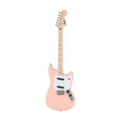 Squier FSR Sonic Mustang Electric Guitar w/White Pickguard, Maple FB, Shell Pink