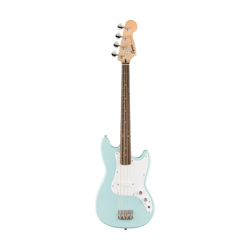 Squier Sonic Bronco Bass Guitar w/White Pickguard, Laurel FB, Daphne Blue