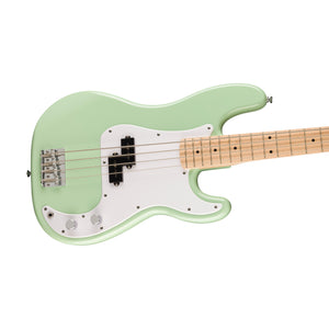 Squier FSR Sonic Precision Bass Guitar w/White Pickguard, Maple FB, Surf Green