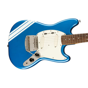 Squier FSR Classic Vibe 60s Competition Mustang Guitar w/ Olympic White Stripes, Lake Placid Blue