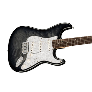 Squier FSR Affinity Series Stratocaster QMT Electric Guitar, Laurel FB, Black Burst