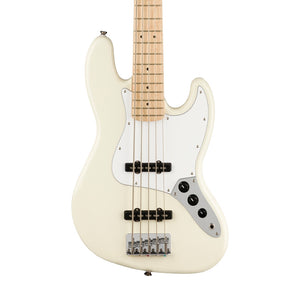 Squier Affinity Series Jazz Bass V 5-String Electric Bass Guitar, Maple FB, Olympic White