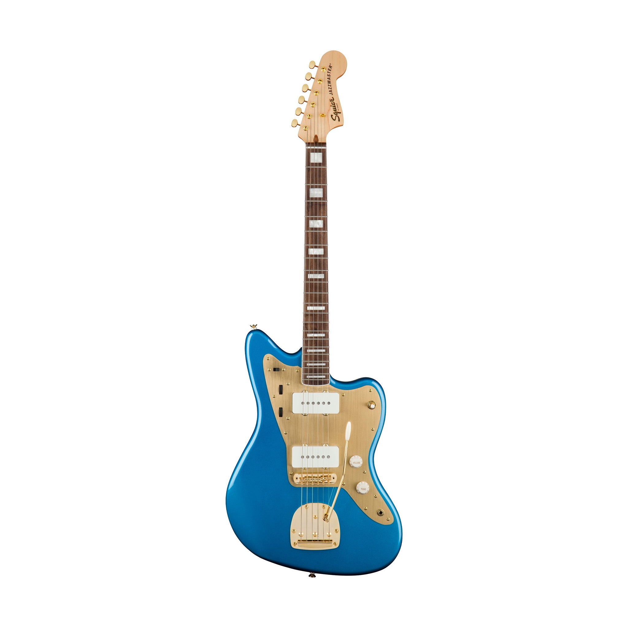 Squier 40th Anniversary Gold Edition Jazzmaster Electric Guitar, Lake Placid Blue