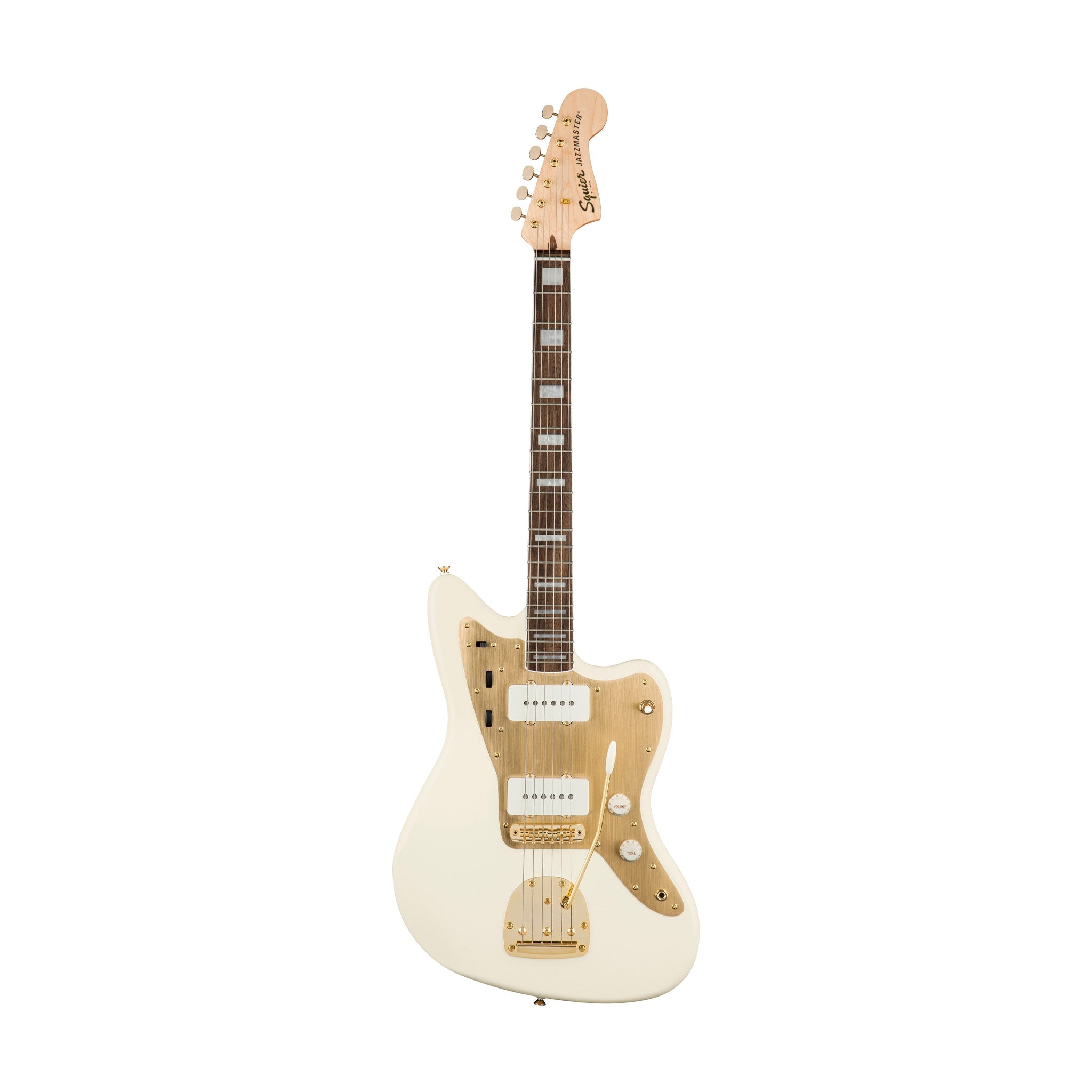 Squier 40th Anniversary Gold Edition Jazzmaster Electric Guitar, Olympic White