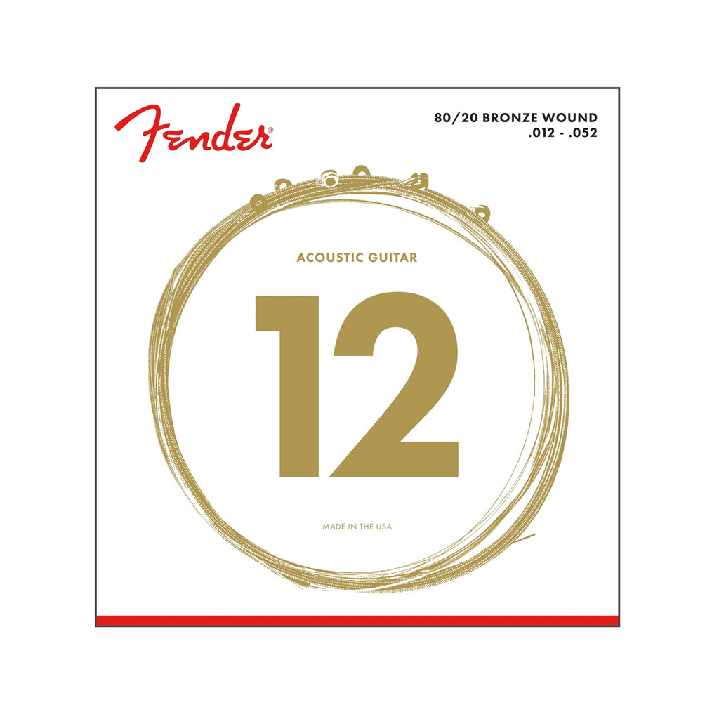 Fender 70L 80/20 Bronze Light Acoustic Guitar Strings, 12-52