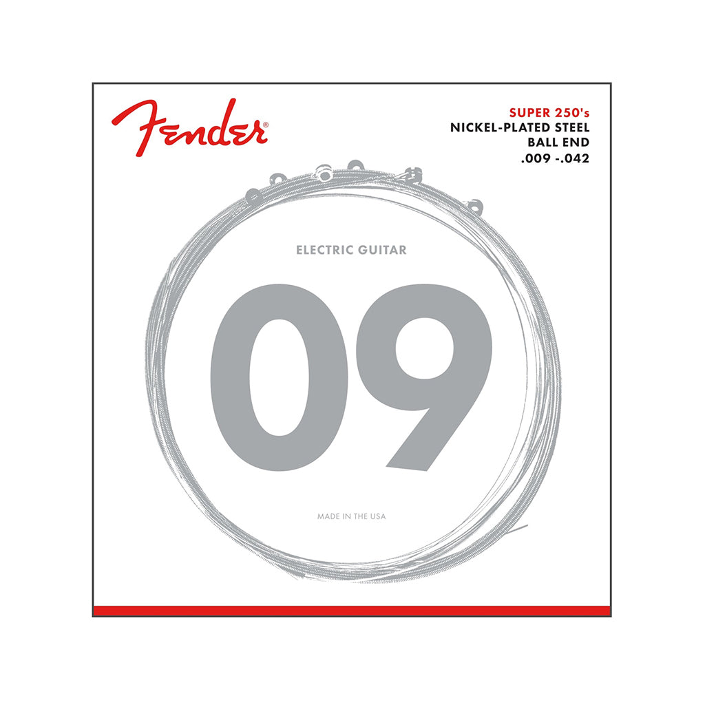 Fender 250L Nickel Plated Steel Ball End 9-42 Electric Guitar Strings