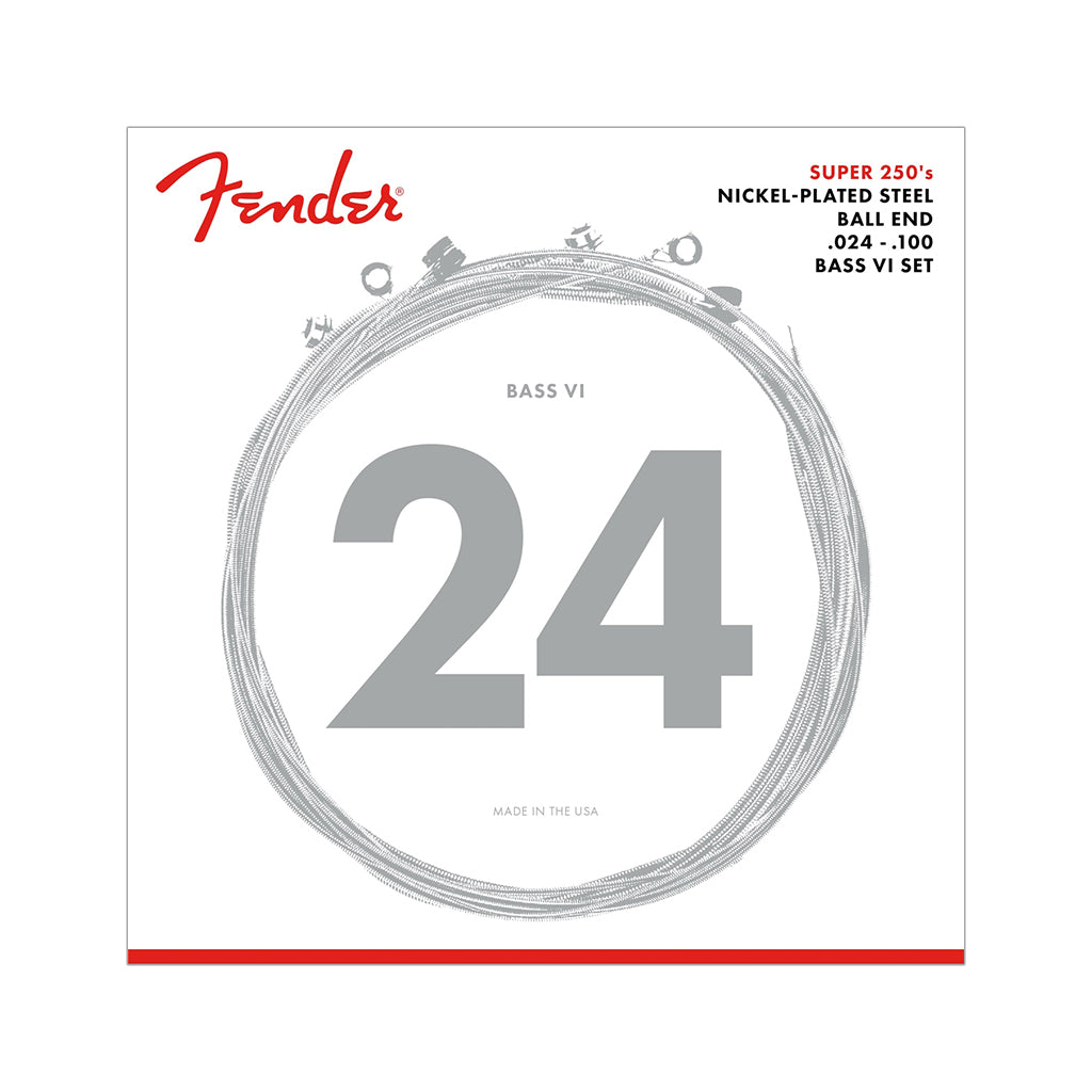 Fender 250B6 Nickel Plated Steel Bass VI Guitar Strings, 24-100