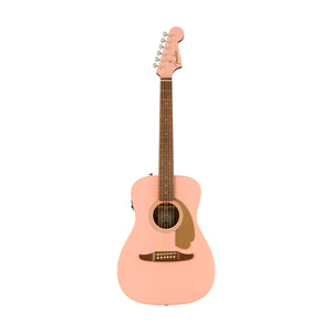 Fender FSR California Malibu Player Small-Bodied Acoustic Guitar, Walnut FB, Shell Pink