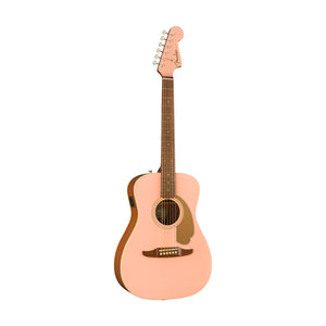 Fender FSR California Malibu Player Small-Bodied Acoustic Guitar, Walnut FB, Shell Pink
