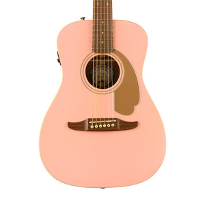 Fender FSR California Malibu Player Small-Bodied Acoustic Guitar, Walnut FB, Shell Pink