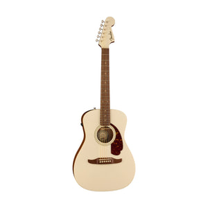 Fender California Malibu Player Small-Bodied Acoustic Guitar, Walnut FB, Olympic White