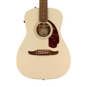 Fender California Malibu Player Small-Bodied Acoustic Guitar, Walnut FB, Olympic White
