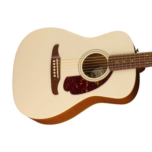 Fender California Malibu Player Small-Bodied Acoustic Guitar, Walnut FB, Olympic White