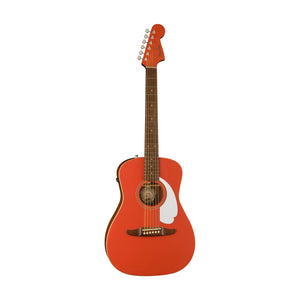 Fender California Malibu Player Small-Bodied Acoustic Guitar, Walnut FB, Fiesta Red