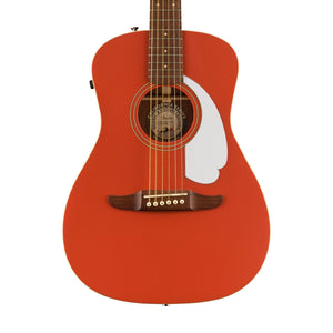 Fender California Malibu Player Small-Bodied Acoustic Guitar, Walnut FB, Fiesta Red