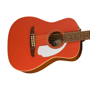 Fender California Malibu Player Small-Bodied Acoustic Guitar, Walnut FB, Fiesta Red