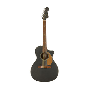 Fender FSR California Newporter Player Med-Sized Acoustic Guitar, Walnut FB, Charcoal Frost Metallic