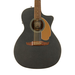 Fender FSR California Newporter Player Med-Sized Acoustic Guitar, Walnut FB, Charcoal Frost Metallic