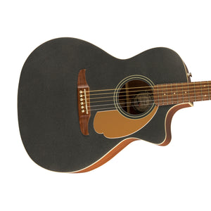 Fender FSR California Newporter Player Med-Sized Acoustic Guitar, Walnut FB, Charcoal Frost Metallic