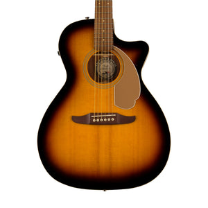 Fender California Newporter Player Medium-Sized Acoustic Guitar, Walnut FB, Sunburst