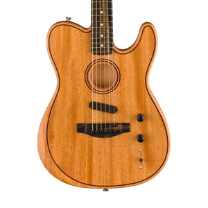 Fender American Acoustasonic Telecaster All Mahogany Guitar w/Bag, Ebony FB, Natural