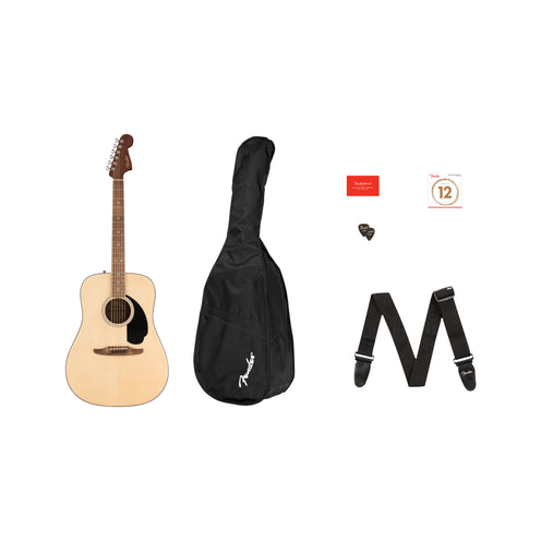 Fender California Standard Redondo Acoustic Guitar Pack w/Black Pickguard, Natural