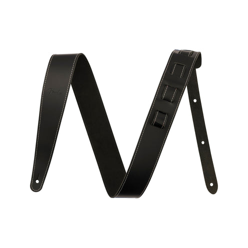 Fender 2inch Essentials Leather Guitar Strap, Black