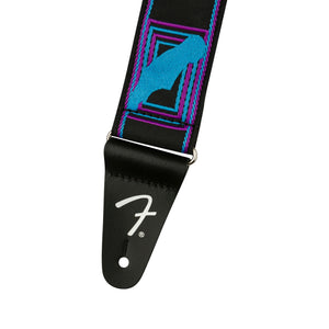 Fender Neon Monogram Guitar Strap, Purple/Blue