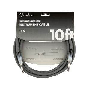 Fender Ombre Series Instrument Cable, 10 ft Straight/Straight, Silver Smoke
