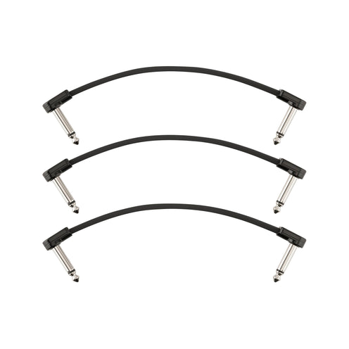 Fender Blockchain 6inch Patch Cable Kit, Right Angle to Right Angle, 3-Pack