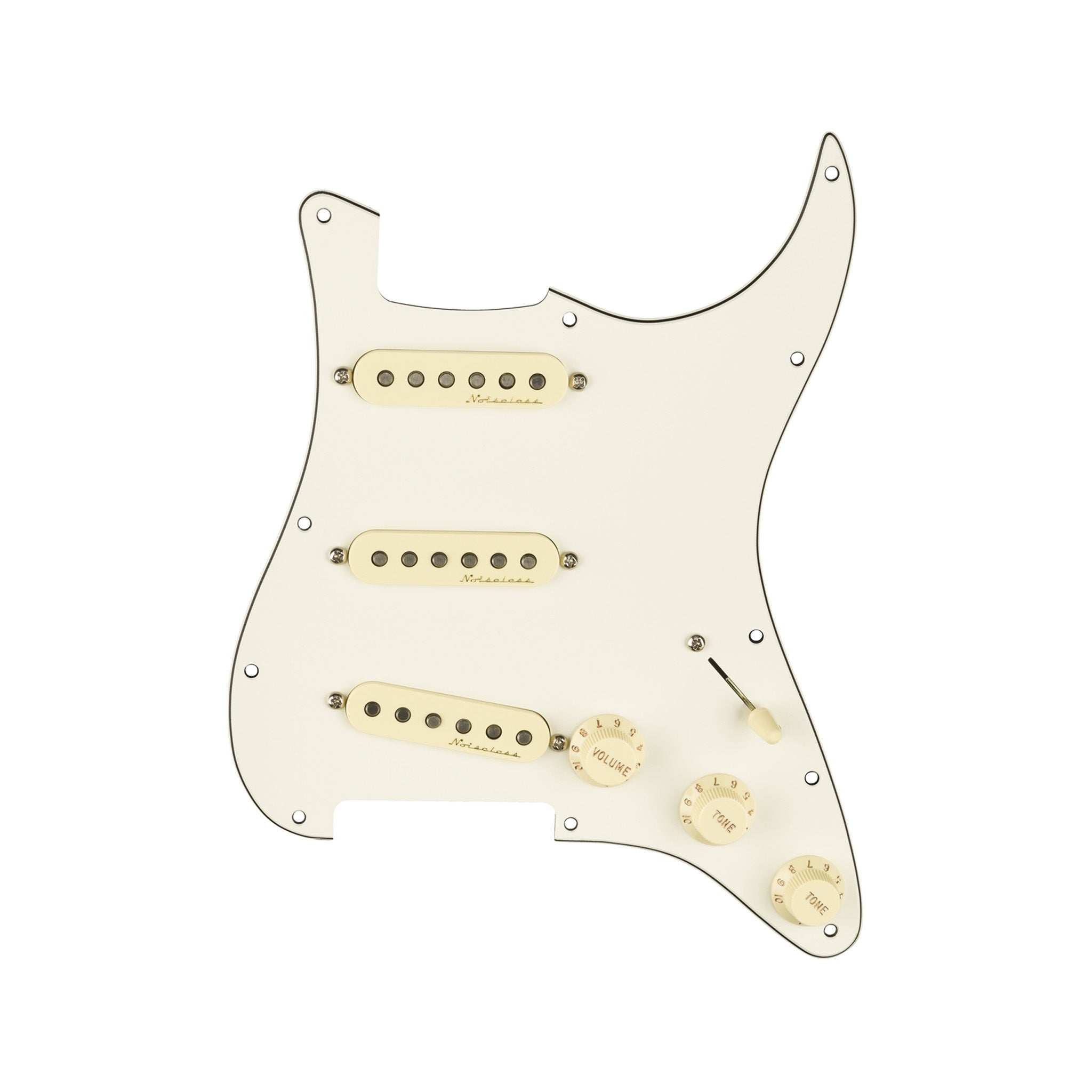 Fender Vintage Noiseless SSS Pre-wired Stratocaster Pickguard, 3-Ply, Parchment