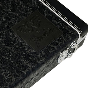 Fender Waylon Jennings Stratocaster/Telecaster Case, Black Tooled Leather