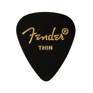 Fender 351 Premium Thin Guitar Pick, Black, 12-Pack
