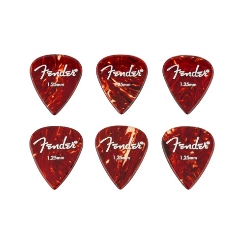 Fender Aero Acrylic Guitar Picks, 1.25mm, Tortoiseshell, 6-Pack