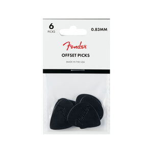 Fender Offset Guitar Picks, Black, 6-Pack