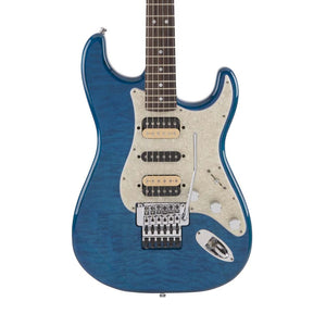 Fender Michiya Haruhata Stratocaster Electric Guitar, RW FB, Caribbean Blue Trans