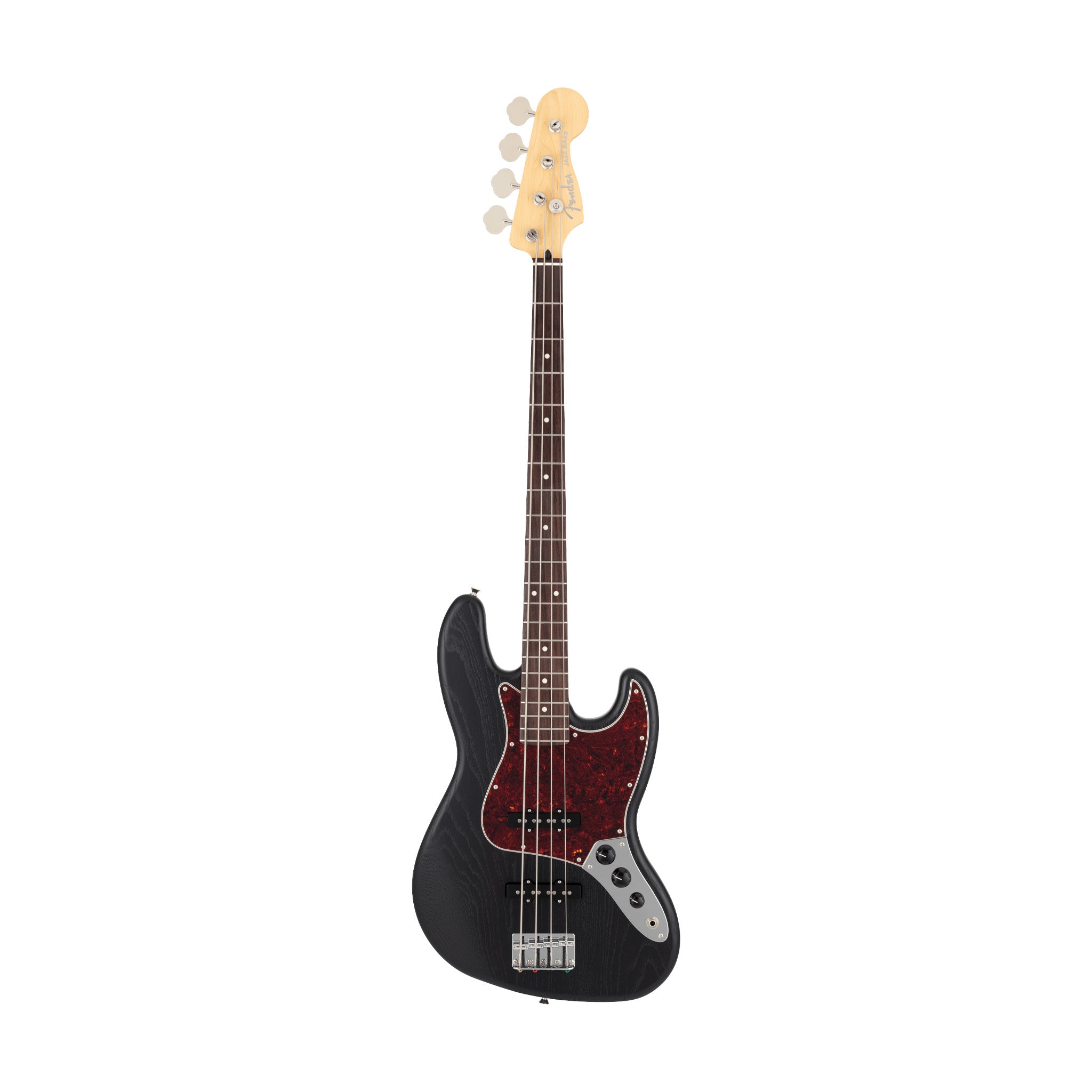 Fender MIJ Limited Jazz Bass Guitar, RW FB, Raw Ash Black – Swee