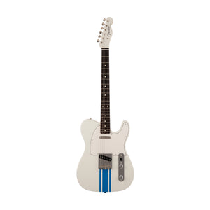 Fender Japan Traditional II 60s Telecaster Electric Guitar, RW FB, Olympic White / Blue Stripes