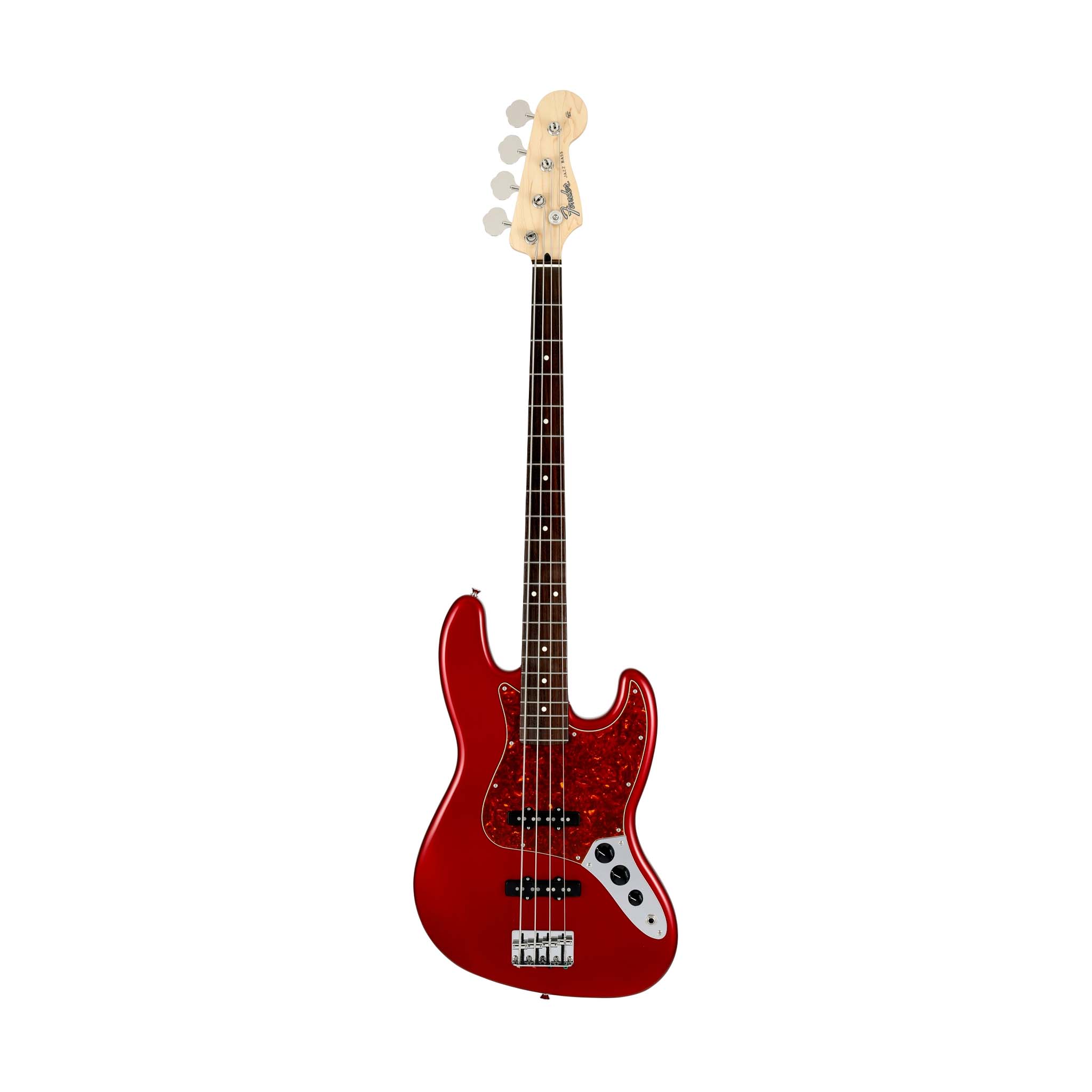 Fender Japan Hybrid II Jazz Bass Guitar, RW FB, Candy Apple Red