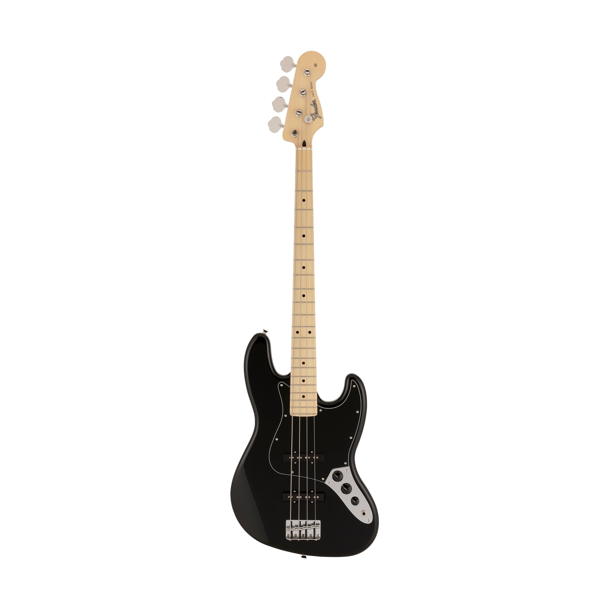 Fender Japan Hybrid II Jazz Bass Guitar, Maple FB, Black