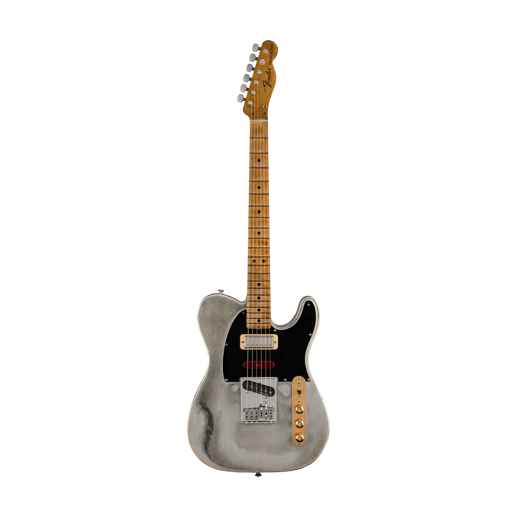 Fender Custom Shop Ltd Ed Kyle Mcmillin Masterbuilt Brent Mason Heavy Relic Telecaster, Flat Silver Satin